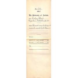 Received account of Original Research Work by Mr Kleeman