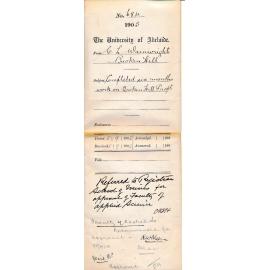 Completed six months work on Broken Hill Proprietary Company