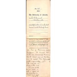 Application to enter MB Course - Credit the Senior Cambridge Examination