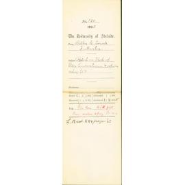 Report on Fleche of Elder Conservatorium Building and repairs costing £2-10-0