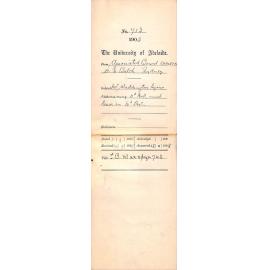 Mr Waddington begins Examining 11th November Must leave on 14th of December