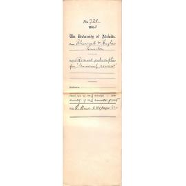 Received subscription for University Review