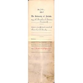 Insufficient Merit of Thesis by C H Comley