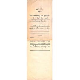 Asking particulars re Matriculation Examination