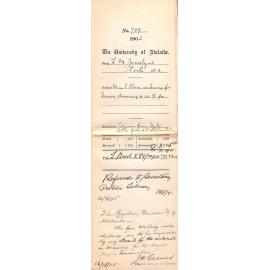 Miss I Blair entering for Senior Drawing and re 9 shillings fee