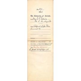 Refund of fee for Elsie Curwood