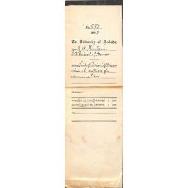 List of School of Mines students entered for examinations