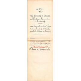 Resignation of Mr Higgins and appointment of Dr Cooke to assistant lecturer in Chemistry