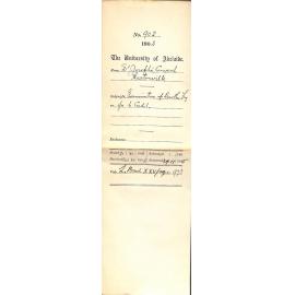 Examination of Dorothy Fry or fee to credit