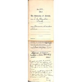 Admission ad eundem statum - Chandler - 1905