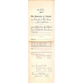 Application for Special Music Certificate