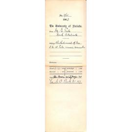 Withdrawal of Miss Daphne M W Gale from music examination