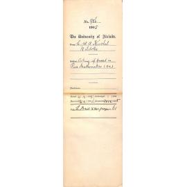 C W A Kuchel - Asking if passed in Pure Mathematics