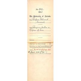 Resigning position as Professor of Laws - Full Docket