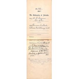Permission to attend lectures Metallurgy III 1906