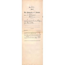 In regard to son Joseph Leslie Glasson studying for Hons BSc