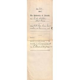 Will there be an Examination in Economics 1906