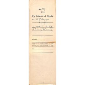 Application for balance of Evening Scholarship