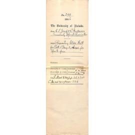 Requesting Elder Hall for Ball 11th May and cheque for Sports fees