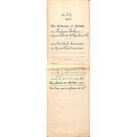 Results of discussion re Agricultural Course