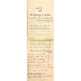 Report on work done on old Anatomical building and tender