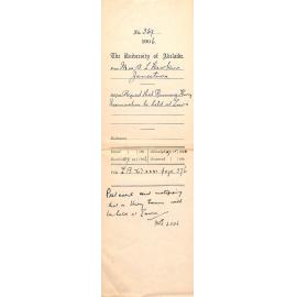 Request for the Primary Theory examination to be held at Laura