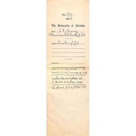 Cheque for donation of £7-7-0 Primary fees