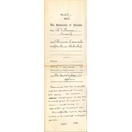 Request to cease duties as apprentice in the Physical workshop