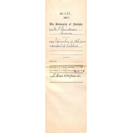 Requesting a copy of the 1906 calendar and the cost of studying at the University of Adelaide per annum and the prospect of livelihood after study