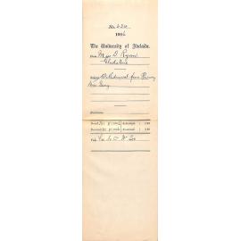 Notification of withdrawal of Miss Seery from Primary examination and enclosure of form for Miss Bowler