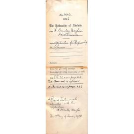 Application for Professorship in Classics