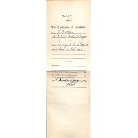 In regard to a Special vacation in October 1908