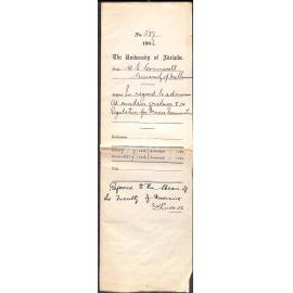 In regard to admission Ad eundem gradum and re Regulation for Music Exam