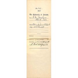 Asking for Junior Certificate 1899 W [Walter Grant] Rendell