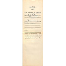 Particulars re entering Medical Course