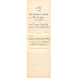 In regard to parcel of University books left for delivery