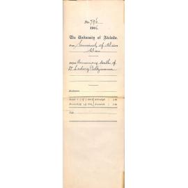 Notifying of the death of Dr Boltzmann in Vienna