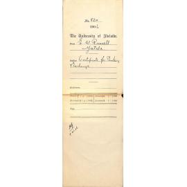 Requesting certificate and acknowledging receipt