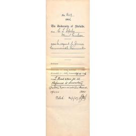 In regard to Junior Commercial Examination - 1906