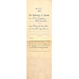 Asking if admitted ad eundem gradum