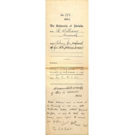 Asking for fee to be placed to credit