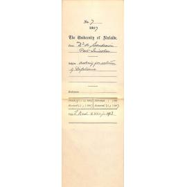 Dr Alick Sandison - Port Lincoln - Asking for return of Diploma