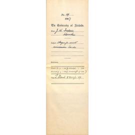 J H Iredell - Hawker - Cheque for rent Wirreanda Lands