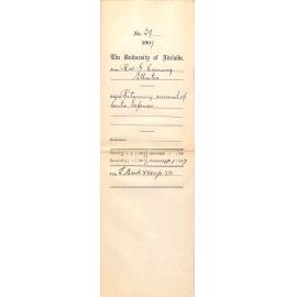 Reverend G Cuming - Elliston - Returning amount of Centre Expenses