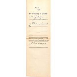 Miss Florence Morris - Jamestown - Particulars re Conservatorium fees