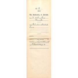 N W Dunstone - Glanville - Particulars re Medical Course