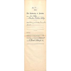 F A Kelly - Christian Brothers College - Asking particulars Examinations passed