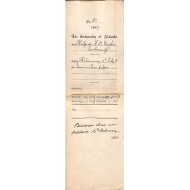 Professor Henry Darnley Naylor - Scarborough - Returning 10th February and re Examination Papers