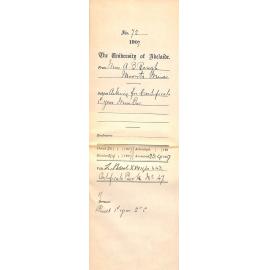 Miss A B Rough - Moonta Mines - Asking for Certificate 1st Year Mus Bac