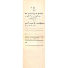 Dr Edward Angas Johnson - College Town - No room for more applicants Post Graduate Course